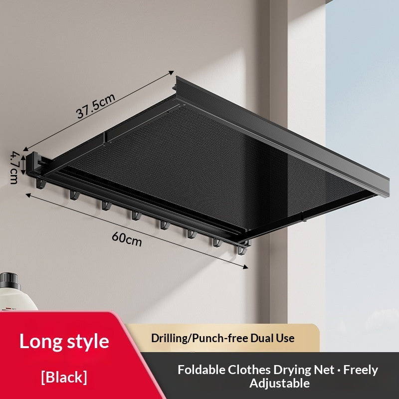 Balcony Clothes Rack Wall-mounted Mesh Folding Drying Rack