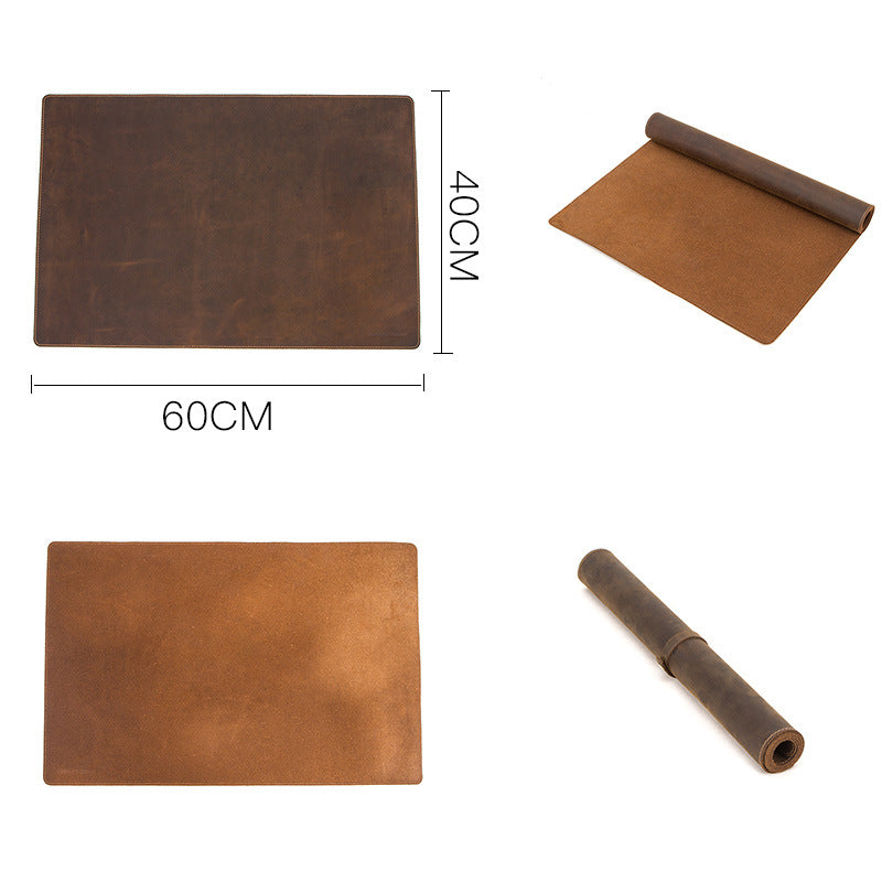 Laptop Desk Pad Crazy Horse Leather Retro