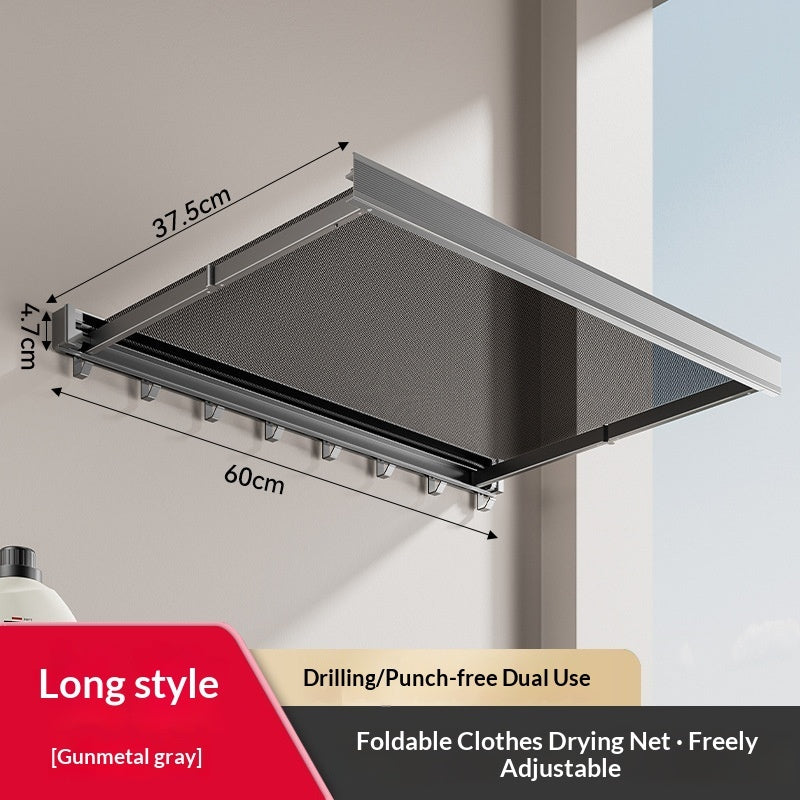 Balcony Clothes Rack Wall-mounted Mesh Folding Drying Rack