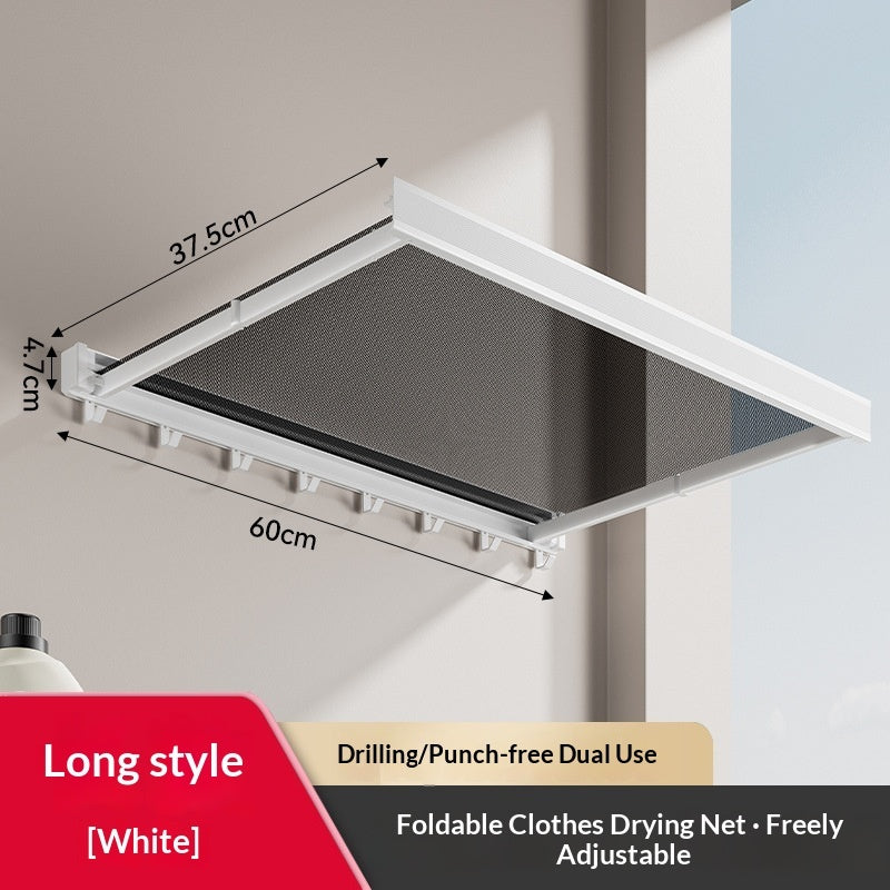 Balcony Clothes Rack Wall-mounted Mesh Folding Drying Rack