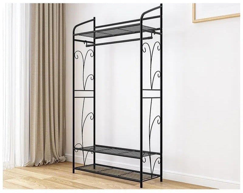 3-in-1 Floor-standing Foldable Clothes Drying Rack For The Bedroom